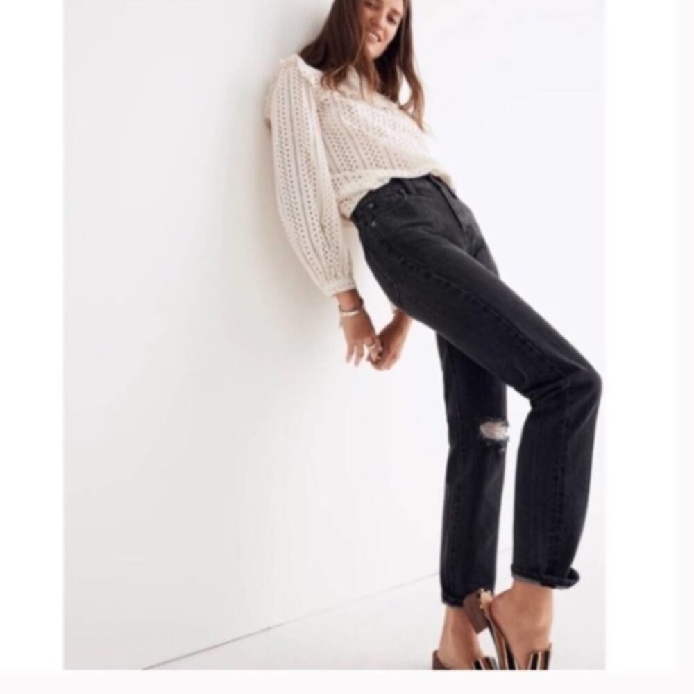Madewell Perfect Vintage Knee Rip Jean in Roxstone Wash 27